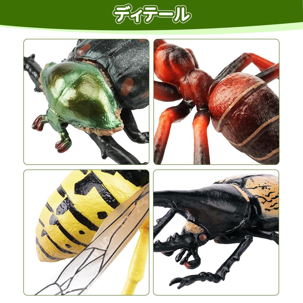TOYMANY 12-Piece Animal Figure Set, Insect Toy Set, Realistic Insect Models, Plastic Beetle Toys, Popular Toys, Birthday Gifts, Christmas, New
