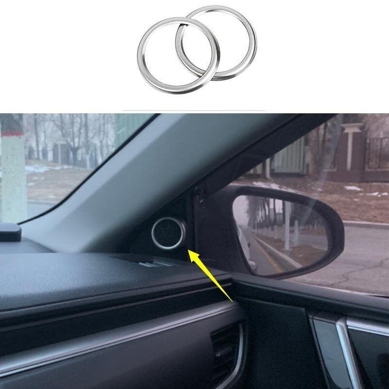 Cover Trim Silver Titanium A Pillar Speaker Frame For Toyota Corolla 2014-2018