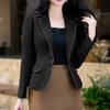 ZANZEA Women Casual Suit Neck Solid Color Long Sleeve Thin Cardigan Blazer