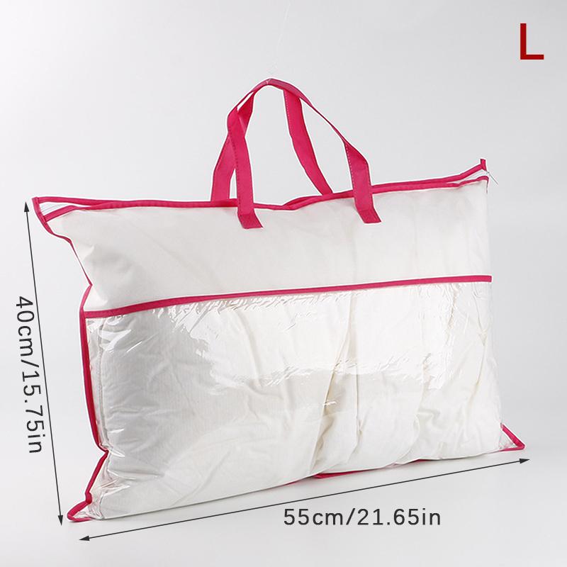 Transparent Non-Woven Pillow Packed Quilt Blanket Zipper Dustproof Storage Bag Household Organizer Bag Tote Bag Various Sizes