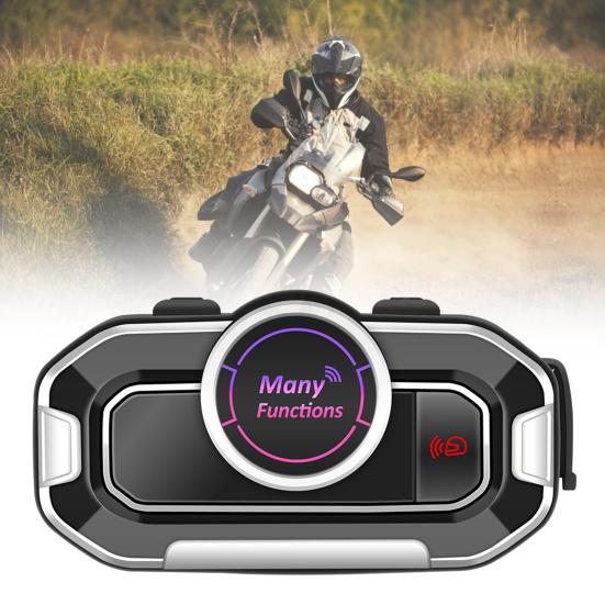 V9 Helmet Headset Hands-free 5 Intercom ABS Bluetooth-compatible Interphone for Motorbike