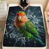 1PC Parrot Print Flannel Blanket, High Quality All Seasons, Home Decor, Warmth and Comfort, Perfect for Christmas Gifts