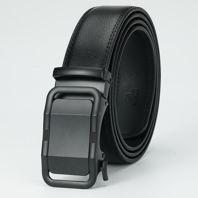 Men's Belt New Automatic Buckle Cowhide Belt Genuine Leather