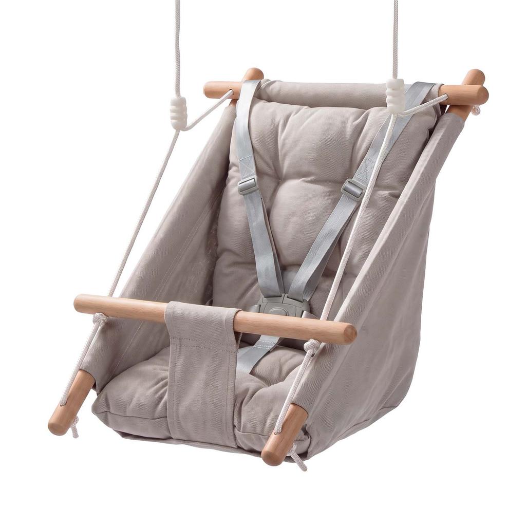 VEVOR Baby Swing 30 kg Weight Capacity 3 Modes Canvas Hammock Swing Gray, for Indoor and Outdoor, 5-Point Harness and Tree Straps