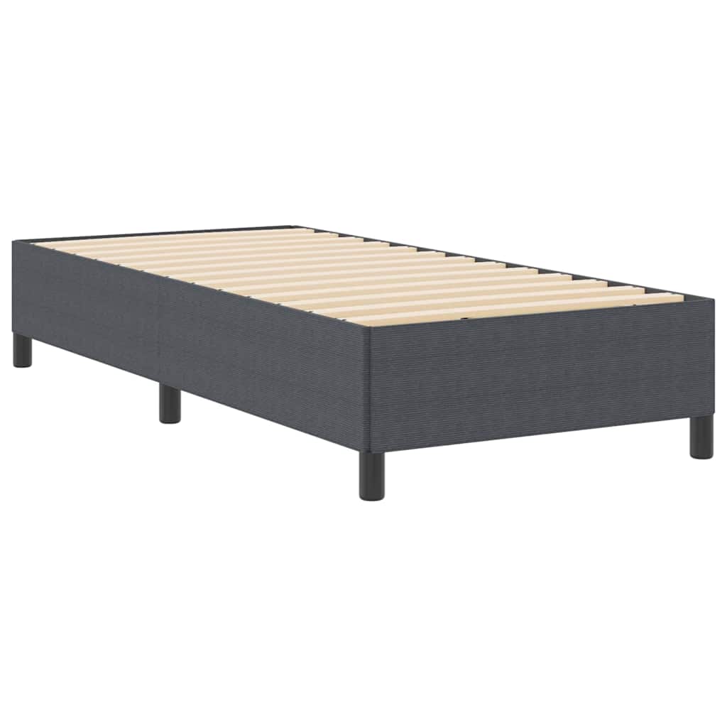 Box Spring Bed Dark Gray 80 x 200 cm Corduroy Fabric