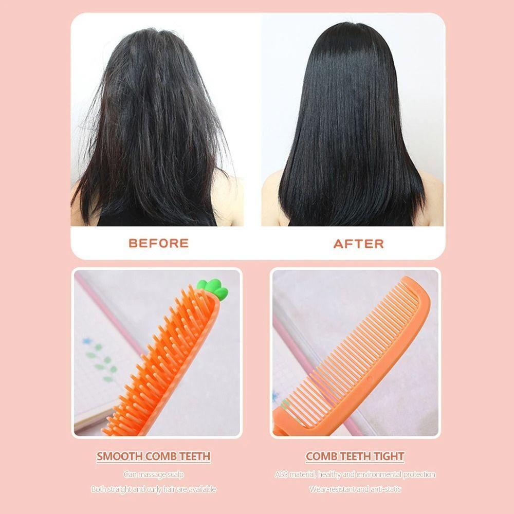 Pettine Pieghevole Carota Spazzola per Capelli Cartone Animato Portatile Pieghevole Pettine per Capelli Ragazze