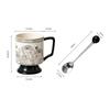 1pc 430mL Vintage Ceramic Mug with Spoon Rose Garden Coffee Tea Fruit Juice Milk Tall Cup Present Office Home Drinking Utensils
