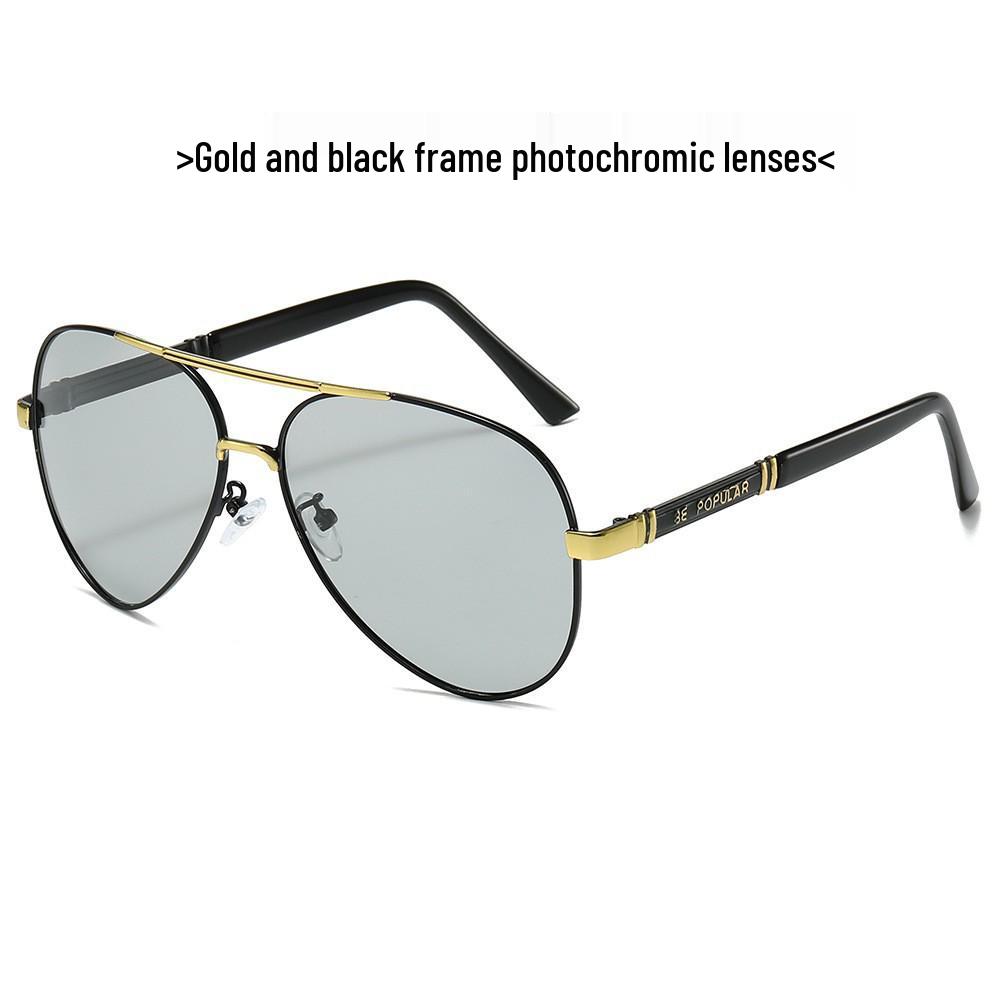 TEMU Men's Polarized Aviator Sunglasses - Metal Frame, Retro Large Design for Driving