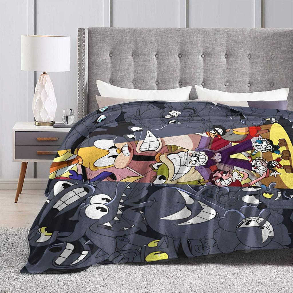 Cupheads Video Game Art Blankets Flannel Super Warm Throw Blankets for Outdoor Travel Bedroom Quilt