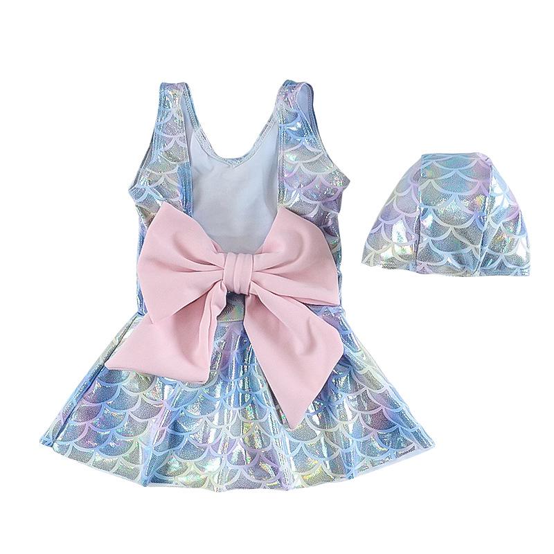 2023 Summer Girls' European Mermaid One-Piece Swimsuit Dress