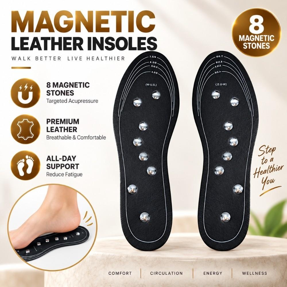 1 Pair EVA Cushioning Magnetic Insole 8 Magnet Magnetic Massage Insole  Daily Walking Work Travel