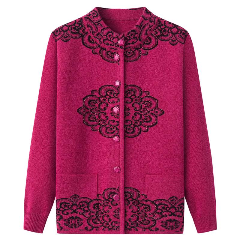 Babiččin pletený kardigan: Útulný sametový svetr na jaro, podzim a zimu