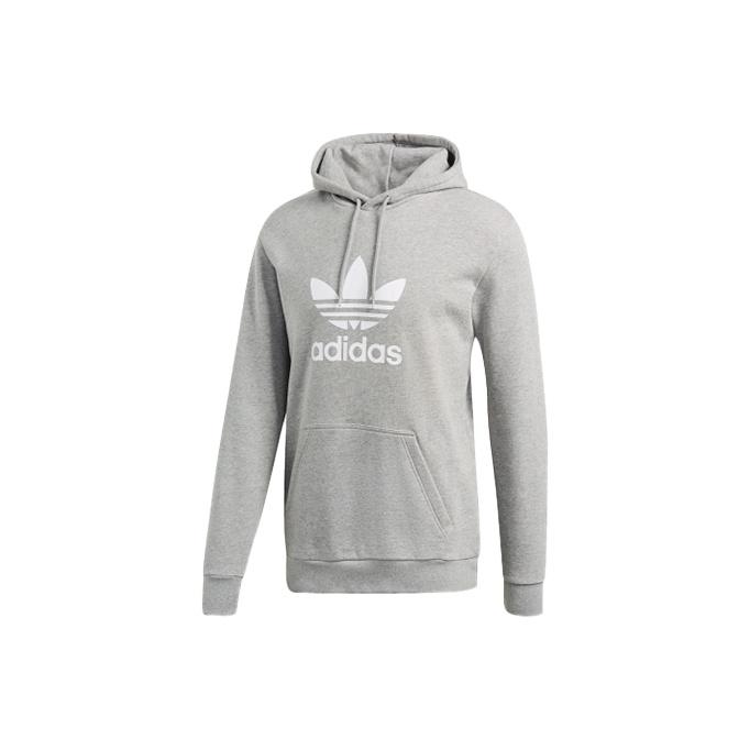adidas Originals Trefoil Hoodie Spring Autumn Sports Pullover Sweatshirt Men Tops Light-Grey DT7963