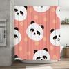 Cute Panda Printed Shower Curtain Waterproof Fabric Home Decor Bath Curtains for Kids Bathroom Pink with White Black Panda Desig