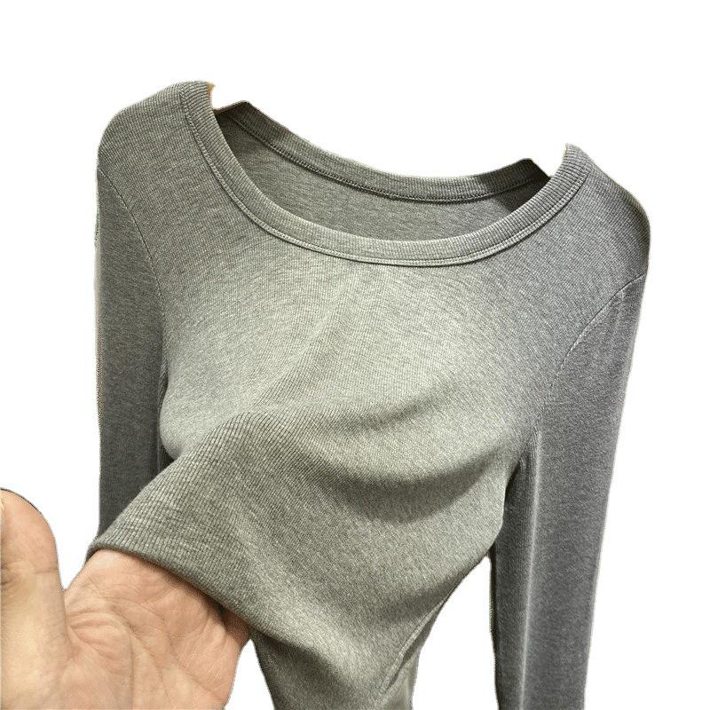 2024 Trendy Women's Slim-Fit Long-Sleeve Round Neck Top – Versatile & Stylish