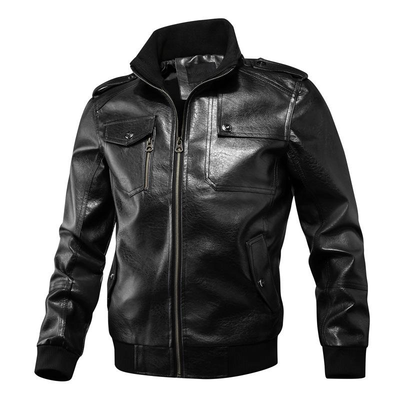 Spring and Autumn New Men's PU Leather Men's Casual Jacket Korean Slim Leather Jacket Men's Jacket