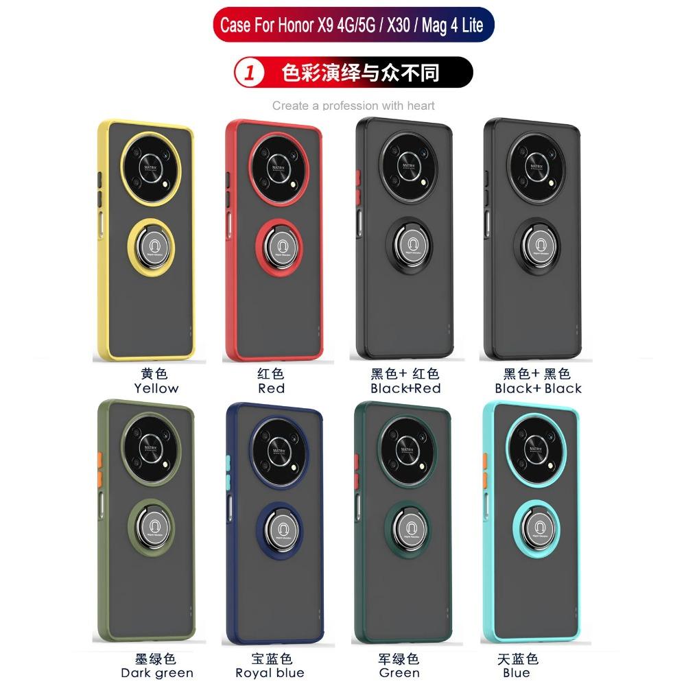 Shock Proof Armor Matte Case for Honor X9A Magic 5 Lite Pro 50 70 60 SE X7A X8A X7 X8 X9 Camera Lens Protect Ring Holder Full Protection Cover