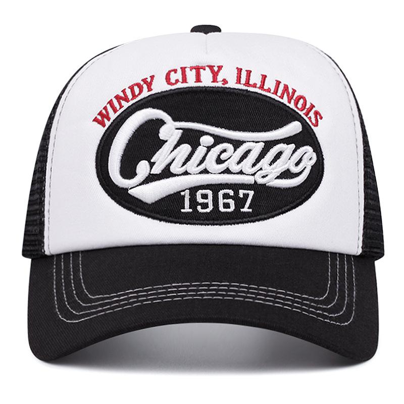 Embroidery Baseball Cap Outdoor Sponge Mesh Cap Summer Shade Breathable Mesh Truck Driver Cap