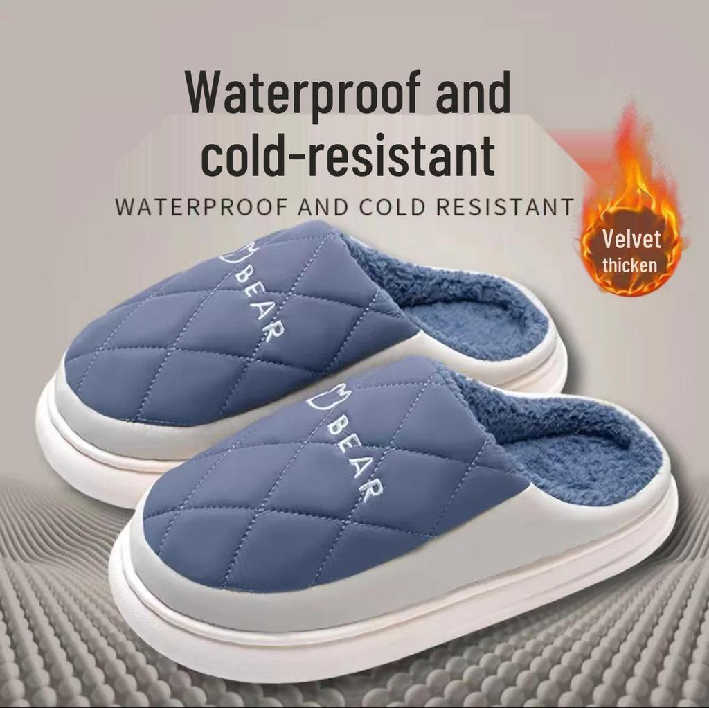 Warm Furry Non-Slip Winter Cotton Slippers with Thick Sole for Men & Women