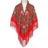 Ethnic Russian Print Tassel Shawl & Cardigan Scarf - High-End Dual-Use Square Design