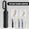 Fully Automatic Reverse-Locking 12-Rib Windproof And Rainproof Black Vinyl Sun Umbrella Suitable For Both Sunny And Rainy Days.