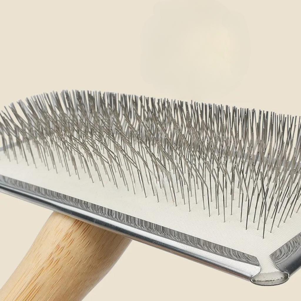 Dog Comb Solid Wood Dog Brush Pet Hair Remover Massage Cat Brush Pet Grooming Stainless Steel Combs for Cats Hair Knot Opening