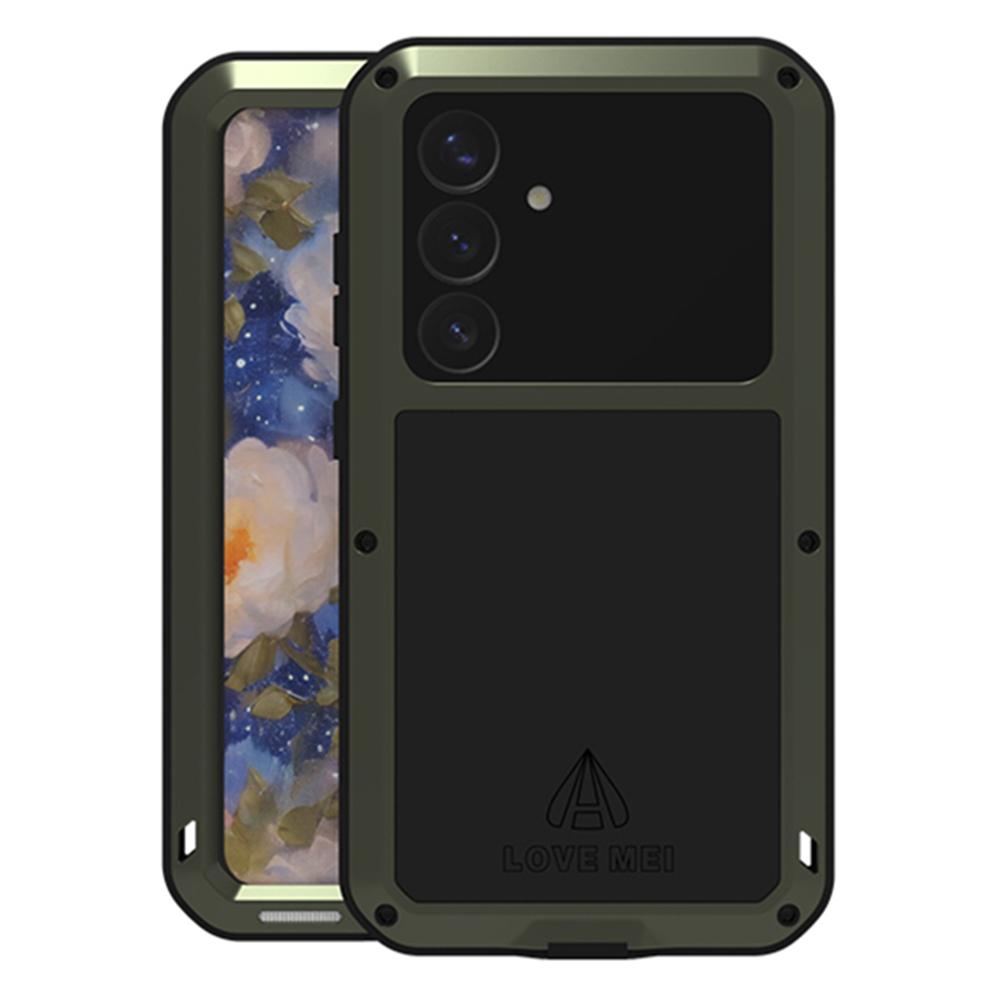 

LOVE MEI Для Samsung Galaxy S25 Чохол Захисне скло для екрану Метал+Силікон Чохол для телефону Green