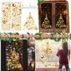 Window Flowers Christmas Stickers Window Gold Christmas Tree Snowflake Glass Stickers Christmas New Window Stickers Decoration