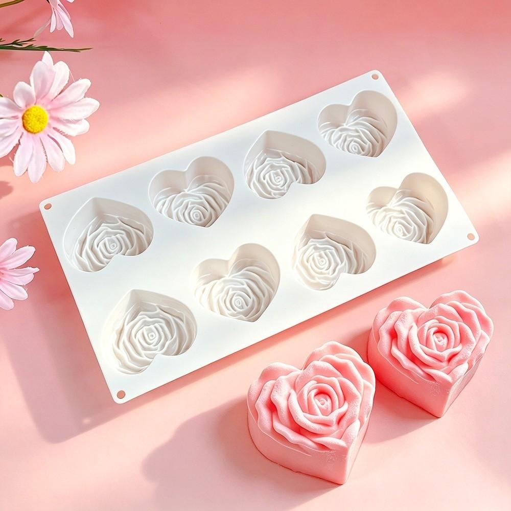 Heart Shaped Mousse Cake Mold Rose Dessert Mold Gift Silicone Cake Mold Valentine's Day