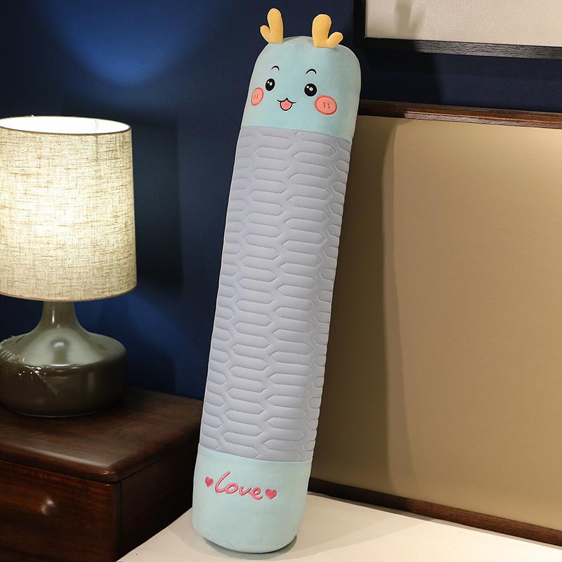 Cartoon Tier Hase Husky Langes Wurfkissen Plüschtier Dinosaurier Puppe Mädchen Schlafen Beruhigende Stoffpuppe