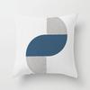 Blue Nordic Style Pillow Cover Geometric Stripe Double-Sided Sofa Window Guest Home Pillow Case Square Shape Pp Cotton