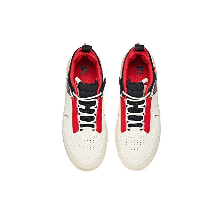 Anta Men's Jiewan Retro Low Top Platform Casual Skate Shoes White Red Black 912048020-3