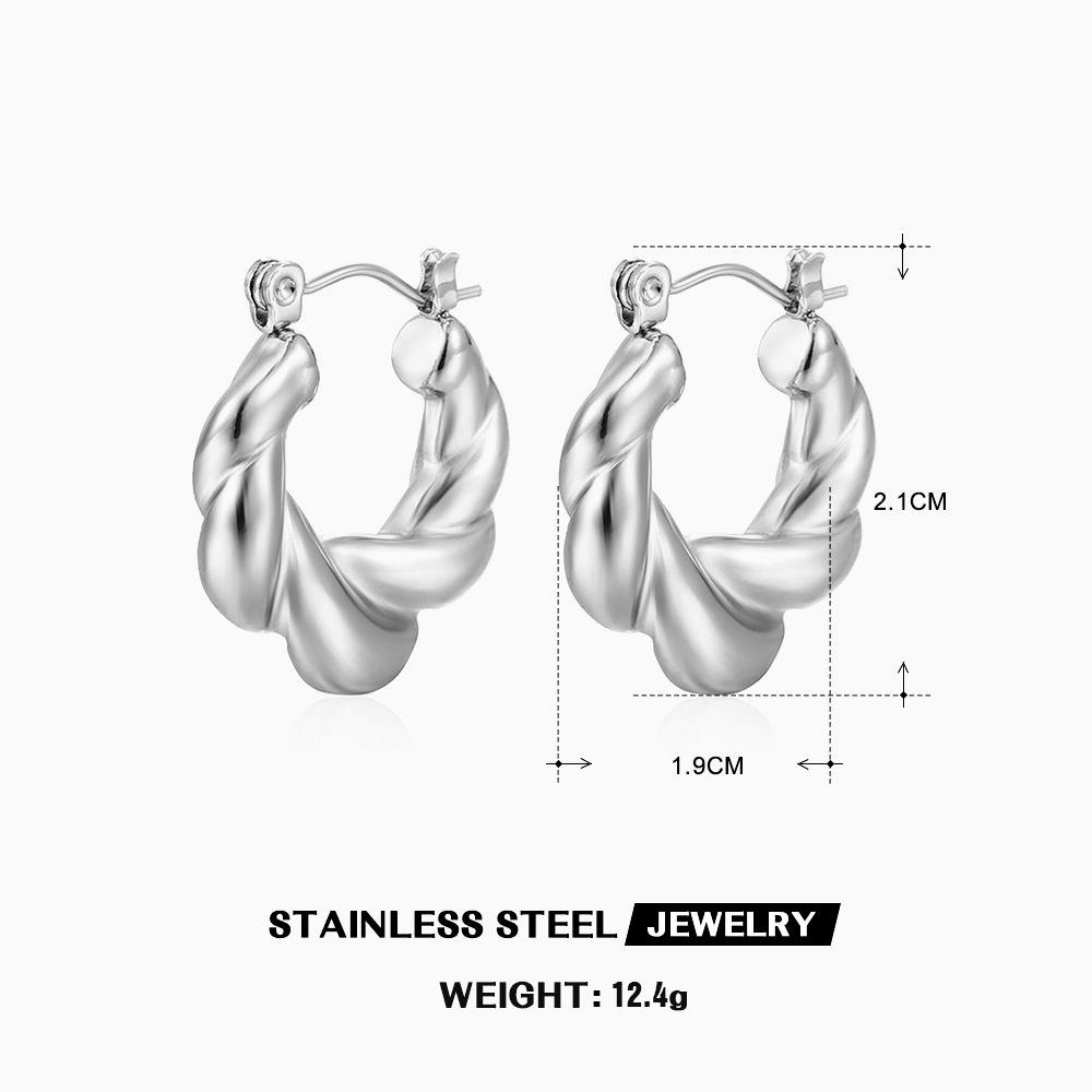 Simple Stainless Steel Earrings Wide Hoop Drop Earrings For Women Fashion Jewelry Accessories Gifts