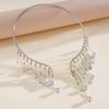 Elegant Bridal Tassel Necklaces Crystal Neck Chain Choker Fashion Rhinestone Jewelry  Banquet