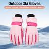 Warm Fleece Lining Winter Ski Gloves Waterproof Finger Gloves Durable Kids Snow Gloves  for Boys