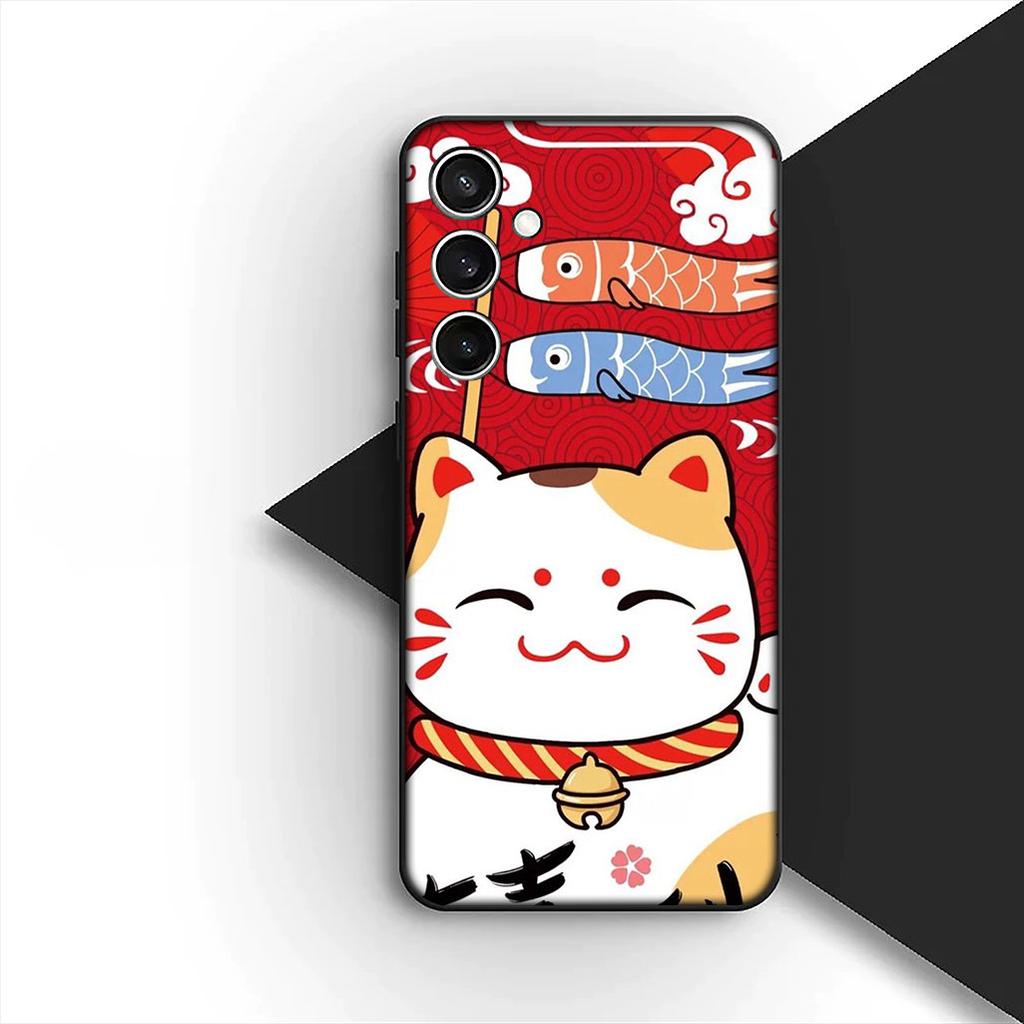 Protective Cover for Samsung Galaxy S20 S22 S21 FE Ultra Plus A07 A17 A15 A16 A25 A57 A37 Casing Phone Case Lucky Money Cat