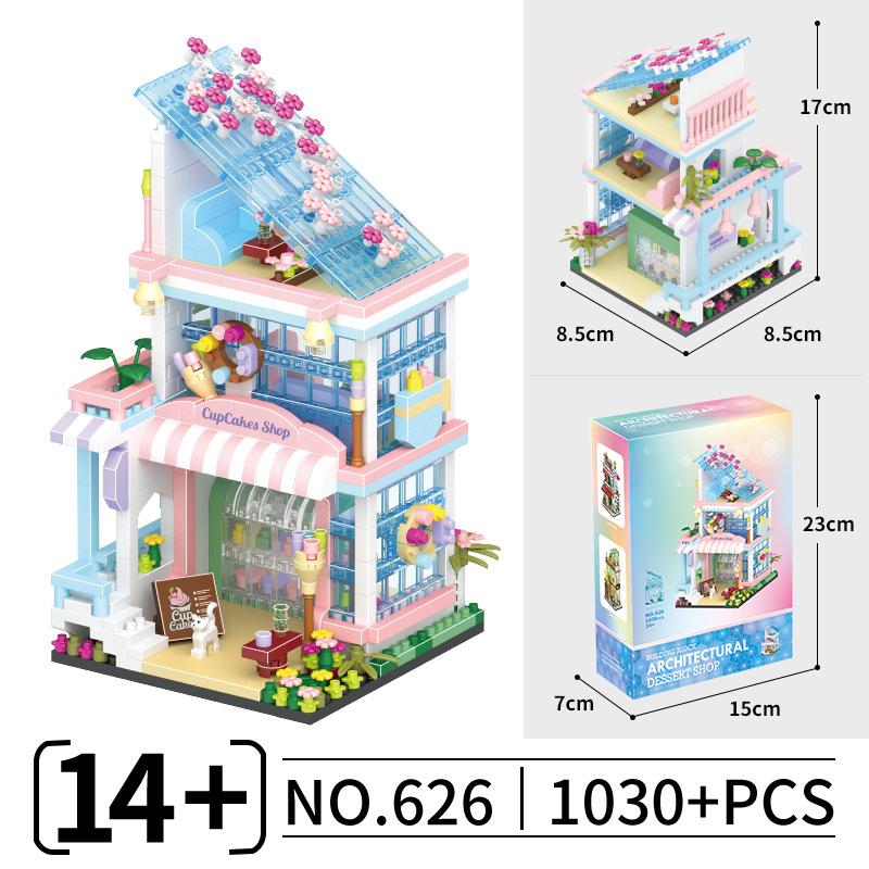 tree house moc building blocks toys for children girl 6 to 10 year old  flower shop moc street view building blocks adults brick