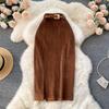Women Korean Split Long Skirt Corduroy Slim Thick Streetwear Vintage Autumn Bodycon Skirt