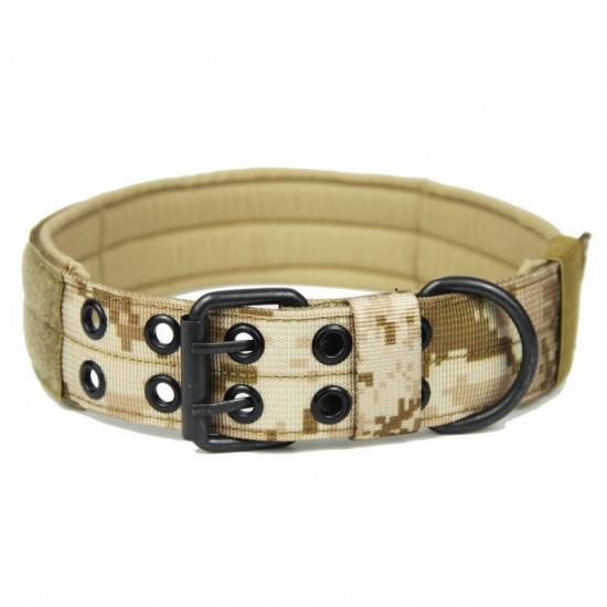 Tactical Military Adjustable Dog Training Collar Nylon Leash MetalBuckle M-XL