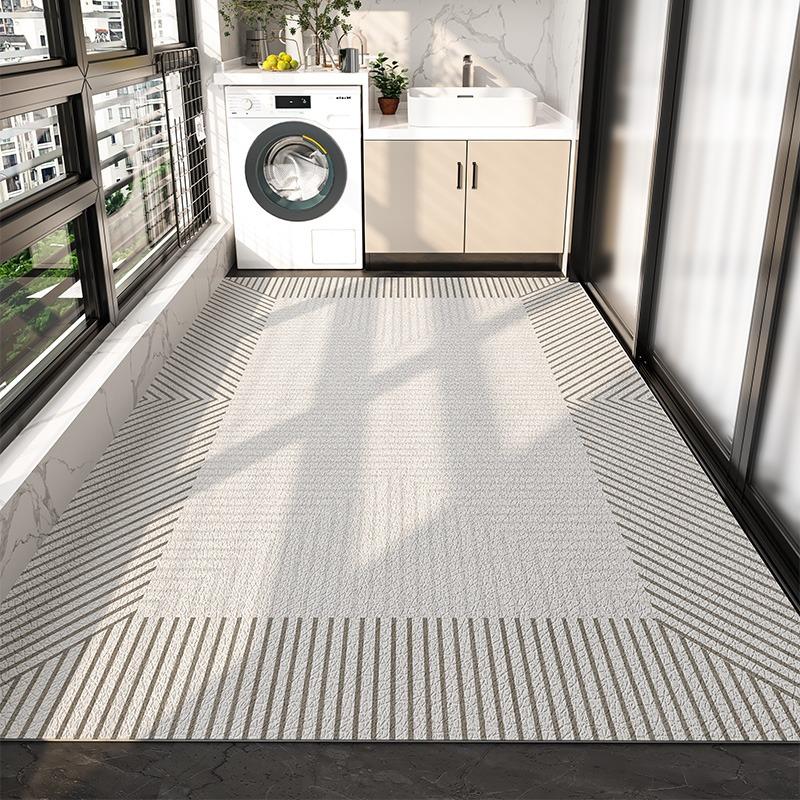 Carpet for Balcony Waterproof Floor Mat Large Gray Carpets Pvc Leather Non-slip Foot Mats Home Decoration Rugs Kitchen