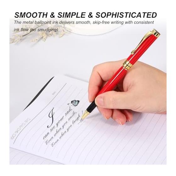 PATIKIL Premium Metal Rollerball Pen, 0.5mm Black Ink, Metal Ballpoint Pen, Luxury Finish for Men and Women, Office Signing, Writing, Gift, Black