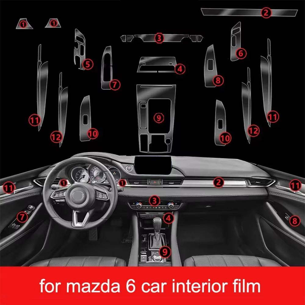 

For Mazda 6 Atenza 2020-2023 TPU Protection Film Interior Sticker Transparent Center Console Navigator Gear Door Car Accessories