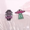 Purple Cartoon Creative Skull Brooch With Eyecatching Letters For Outfits Fashionable