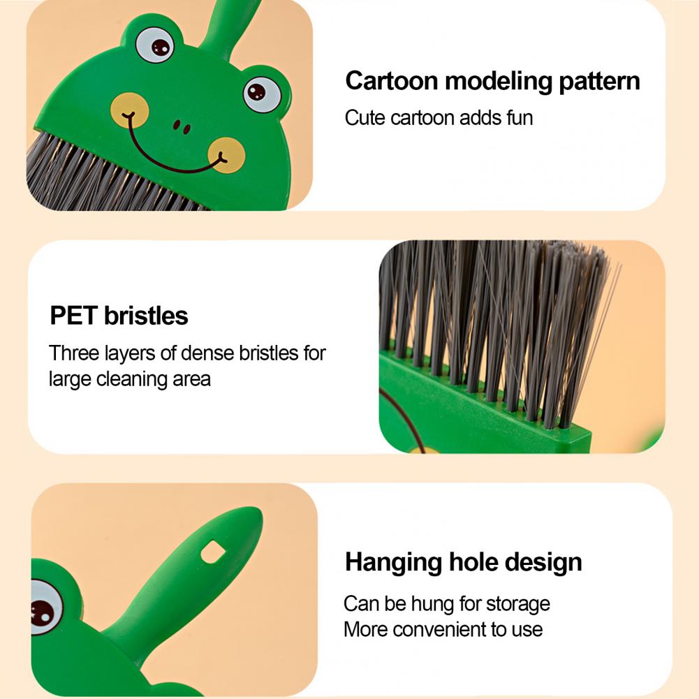 2 Teile/satz Kleine Besen Kehrschaufel-set Cartoon Kaninchen Bär Frosch Muster Tastaturen Reinigung Mini Besen Kehrschaufel-set