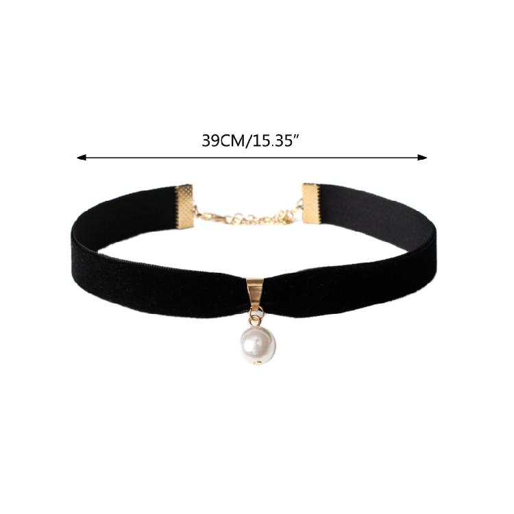 Pearl Choker Necklace for Women Jewelry Black Velvet Rope Collar Choker Necklace