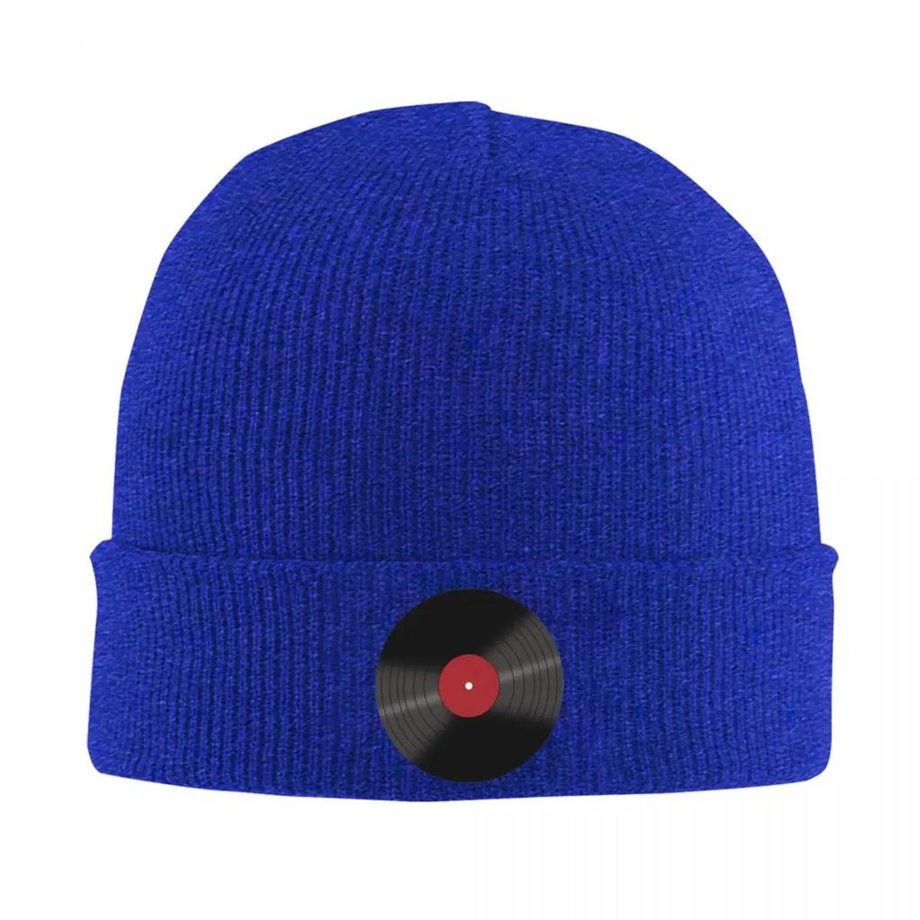 Vinyl Record Warm Knitted Cap Hip Hop Bonnet Hat Autumn Winter Outdoor Beanies Hats for Unisex Adult