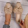 Women's New Flat Single Shoes Women's Large Size Bow Pointed Lazy Shoes