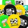 Football Birthday Party Decor Set: Plates, Cups, Tablecloth, Cutlery, Backdrop, Banner & Balloons.