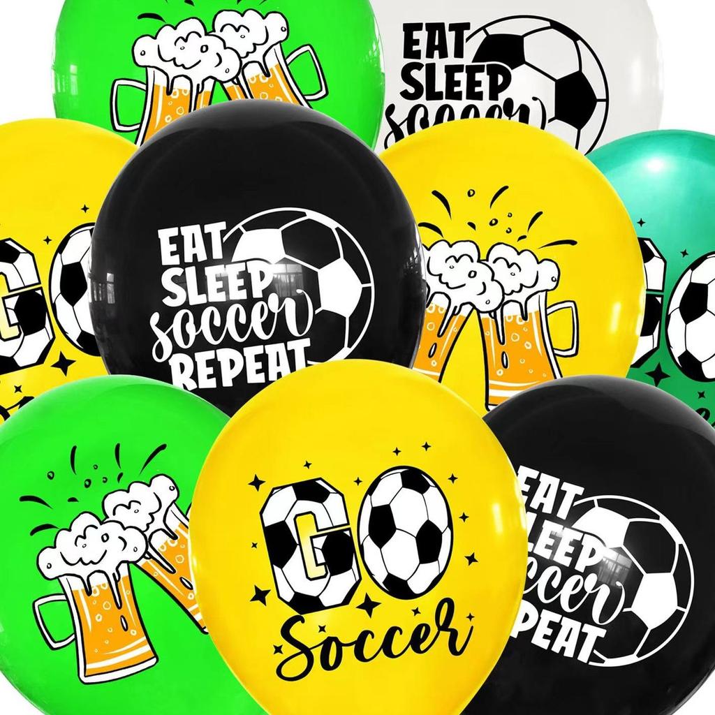 Football Birthday Party Decor Set: Plates, Cups, Tablecloth, Cutlery, Backdrop, Banner & Balloons.