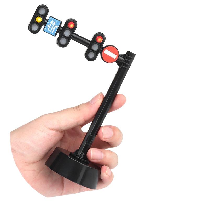 1Pcs Stop Lights Model Toddlers Safety Education Traffic Light Toys Puzzle Accessories Scene Road Sign With Light And Sound